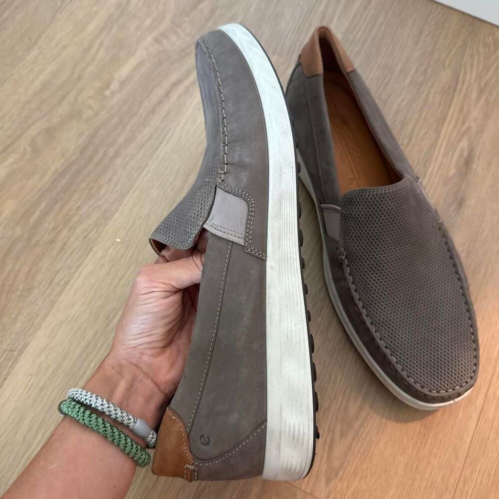 Ecco Men's Brown and Grey Loafers - Picture 4 of 4
